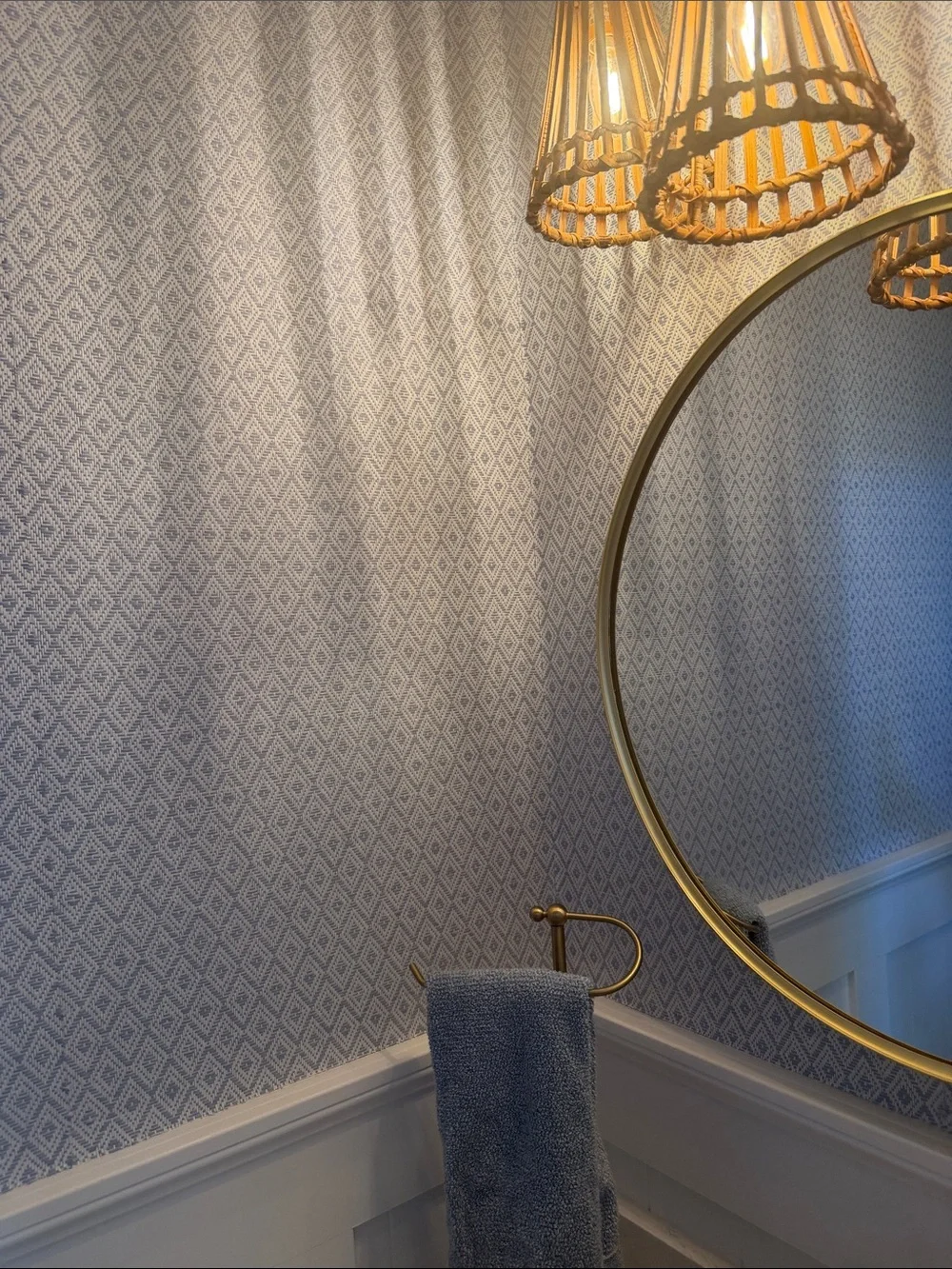 Serena & Lily Martinique Wallpaper in Light Blue and White